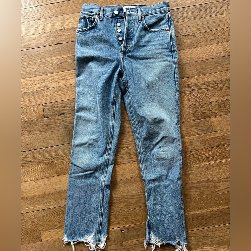 Agolde Riley High Rise Straight Cropped Jeans